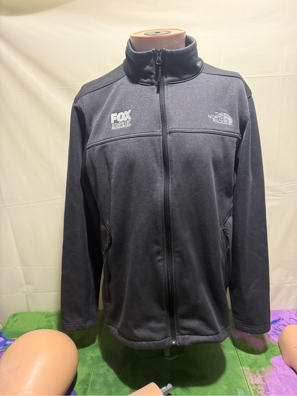 The North Face Men's Charcoal Black Lightweight Full-Zip Jacket FOX embroidery